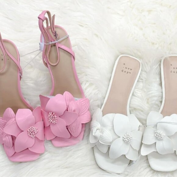 A New Day Alyssa Floral Slide Sandals Target White - Picture 2 of 2